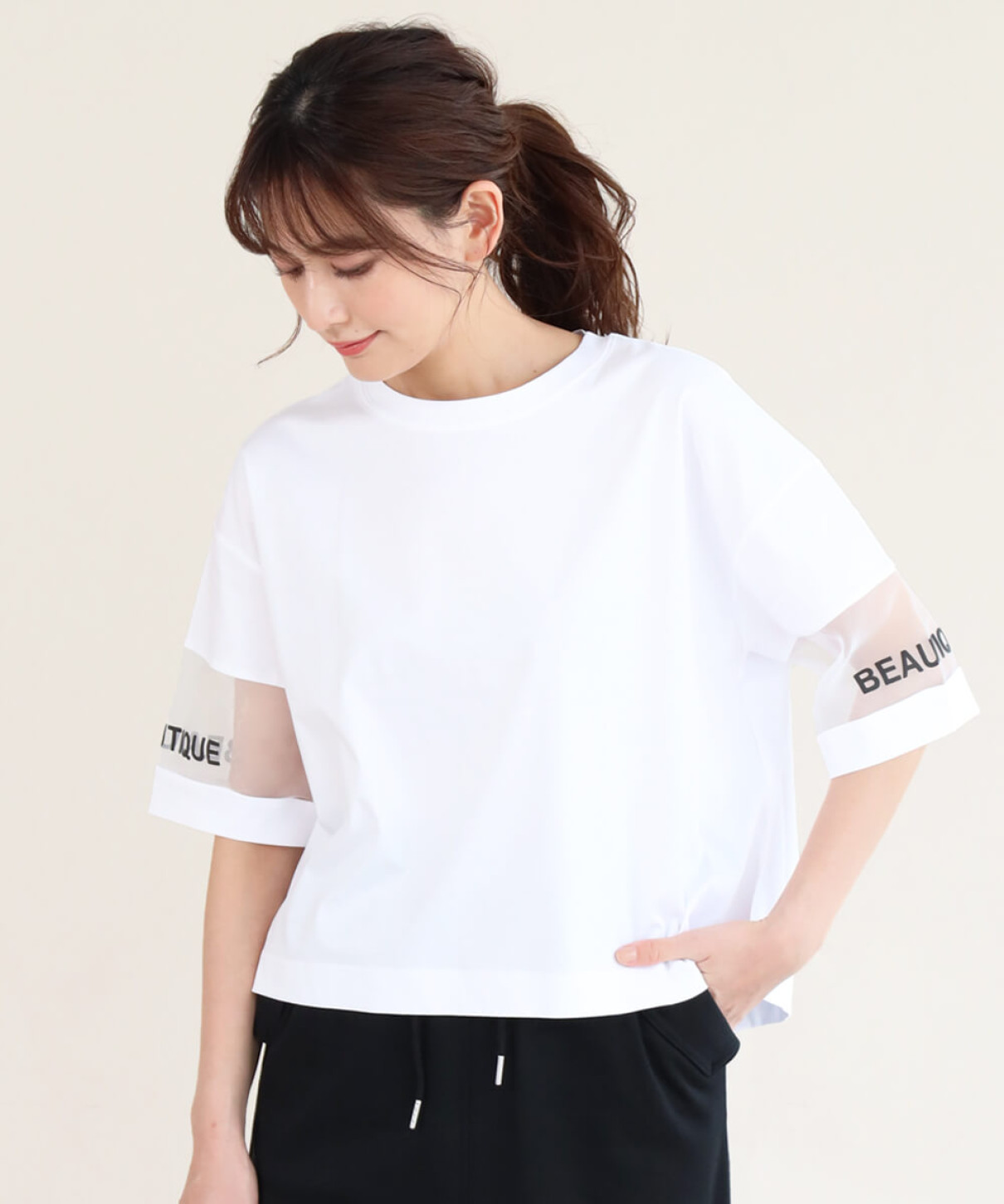 シースルースリーブコンパクトtシャツ Fennel Yamadaya Onlinestore