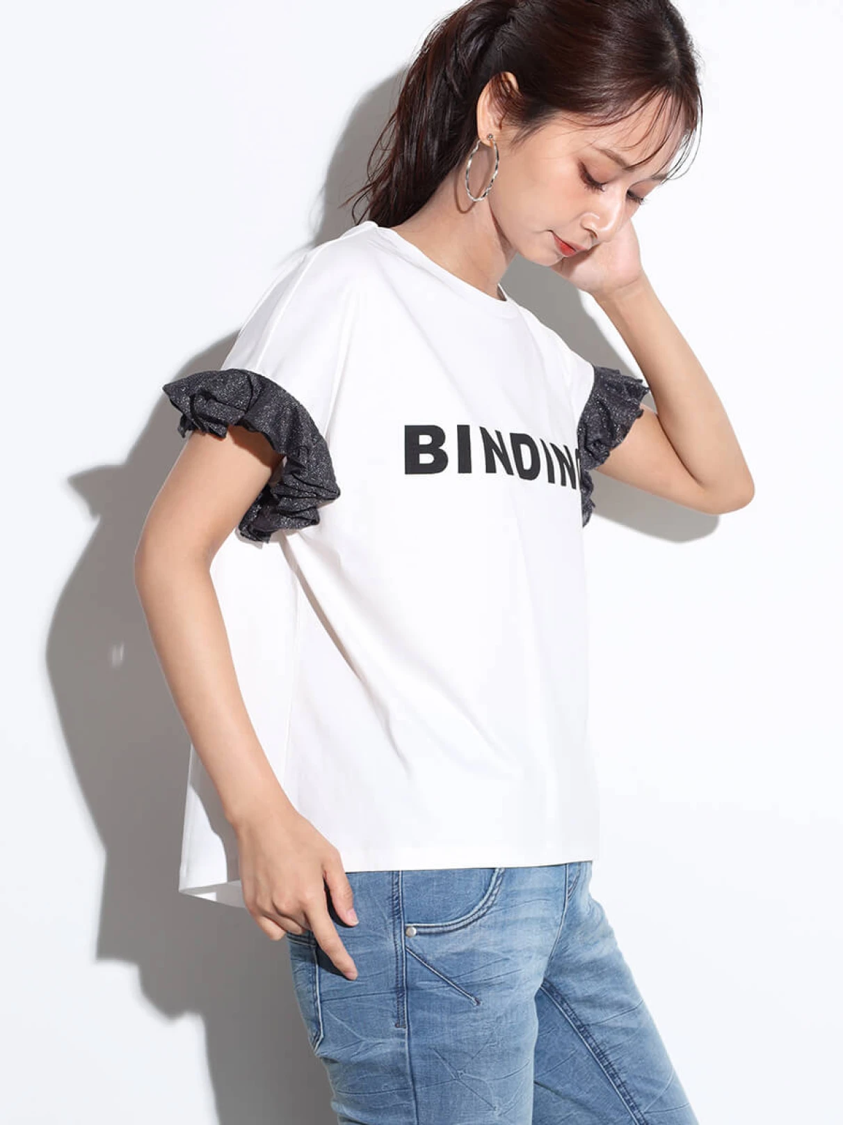 スコットクラブ SCOTCLUB ニットフリルラメドッキングロゴTシャツ　新品 ニットフリルラメドッキングロゴTEE - SCOTCLUB - SCOTCLUB