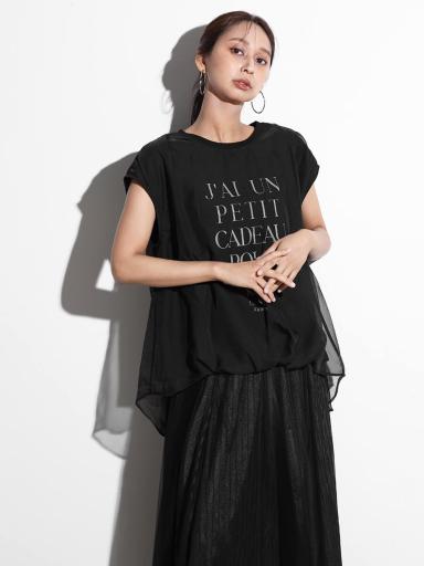 SCOT CLUB - 二重Vネックブラウス ブラック 日本製 スコットクラブ ヤマダヤ SCOTCLUBのトップスの商品一覧｜ファッション通販のYAMADAYA STORE