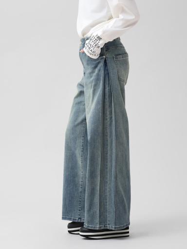 スコットクラブ購入 デザイン デニム トップス スコットクラブ SCOTCLUB デニム調ドッキングニットトップス