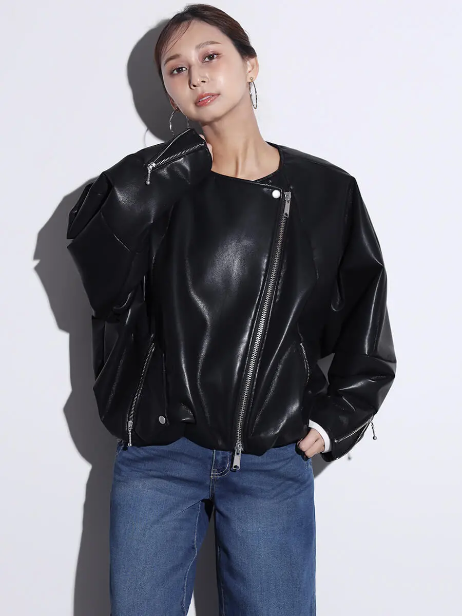 裾バルーンフェイクレザーブルゾン - SCOTCLUB - SCOTCLUB｜YAMADAYA STORE