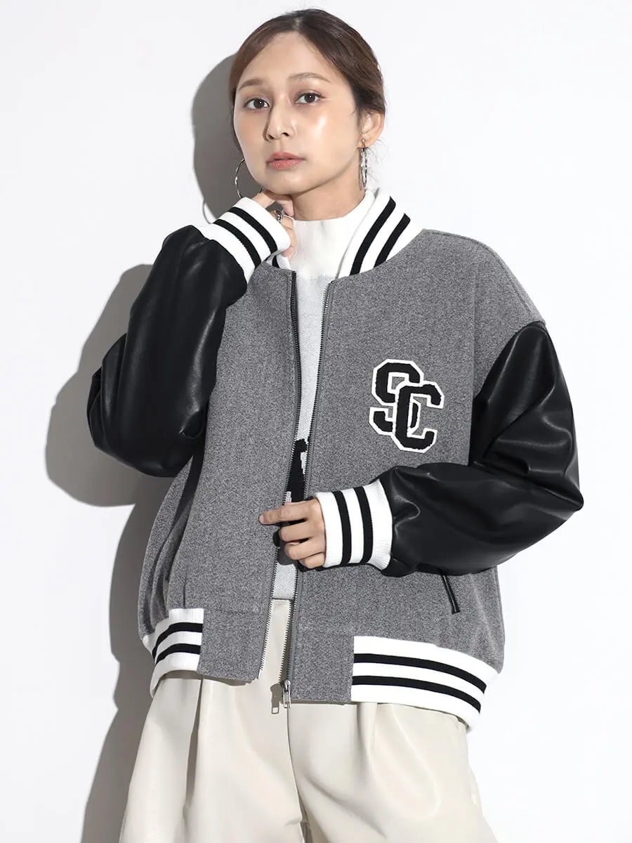 KMK ダブルロゴワッペン/Arm LINE切替ビッグトラックスタジャン ロゴワッペンスタジャン - SCOTCLUB - SCOTCLUB｜YAMADAYA STORE