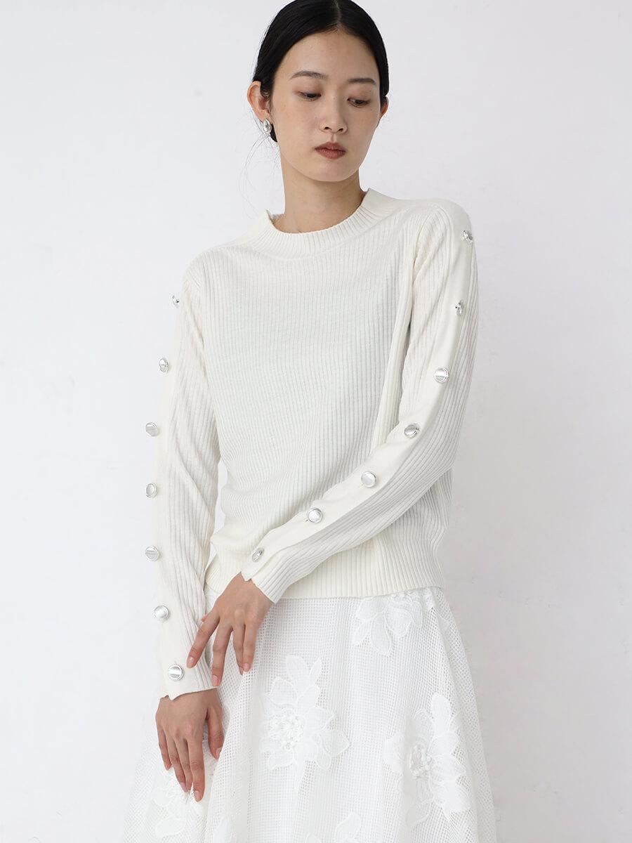 ボートネックメタルボタンリブニット YAMADAYA STORE ボートネックメタルボタンリブニット YAMADAYA STORE