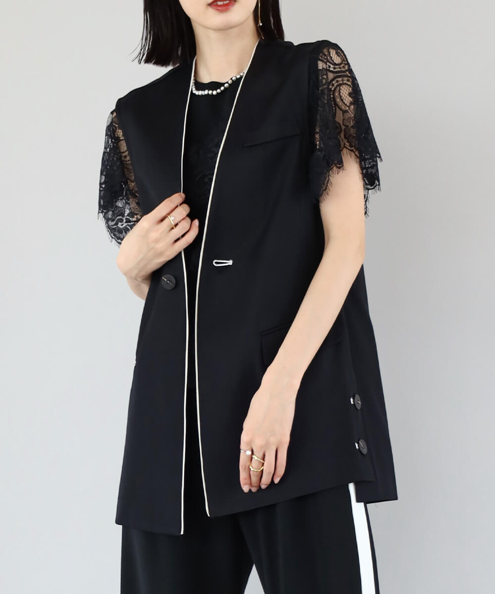 パイピングショートジレ YAMADAYA STORE パイピングショートジレ YAMADAYA STORE