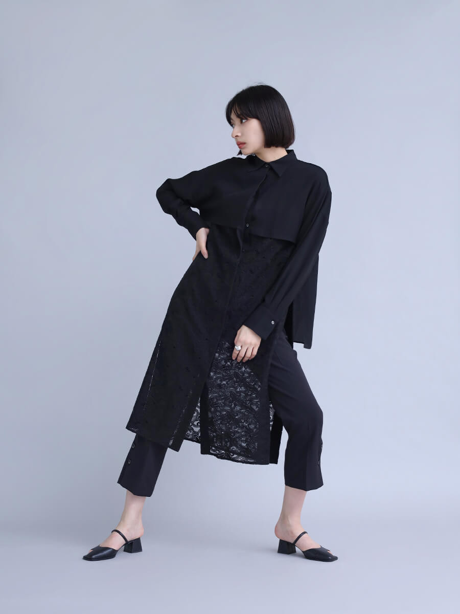 レースドッキングロングブラウス YAMADAYA STORE レースドッキングロングブラウス YAMADAYA STORE