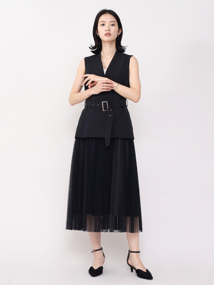 Aga きよ black チュールレースパンツドレス