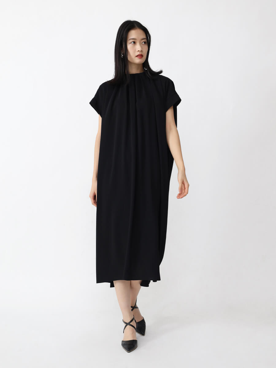 ギャザーネックフレアワンピース YAMADAYA STORE ギャザーネックフレアワンピース YAMADAYA STORE