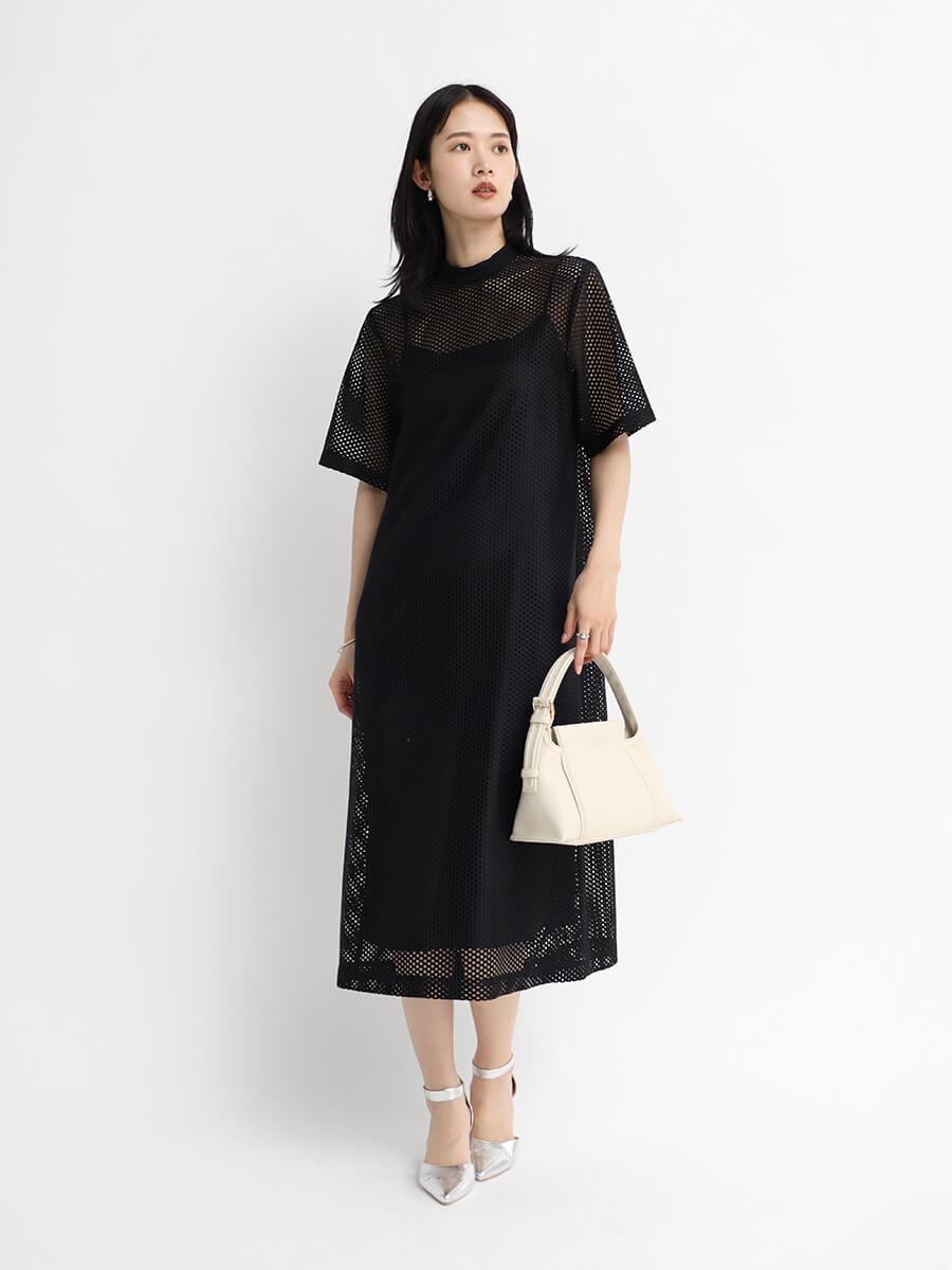 ダブルラッセルハーフスリーブワンピース YAMADAYA STORE ダブルラッセルハーフスリーブワンピース YAMADAYA STORE