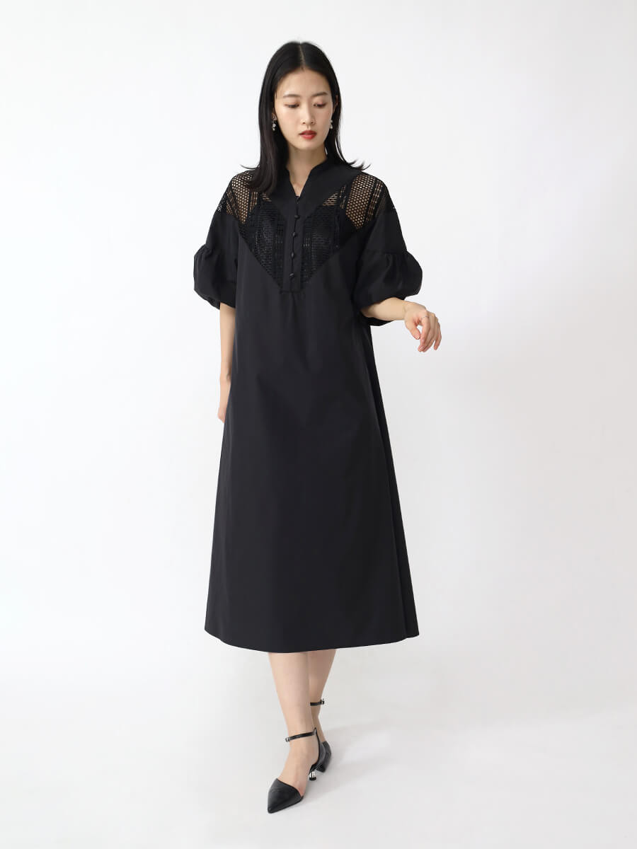 ケミカルレースボリュームスリーブワンピース YAMADAYA STORE ケミカルレースボリュームスリーブワンピース YAMADAYA STORE