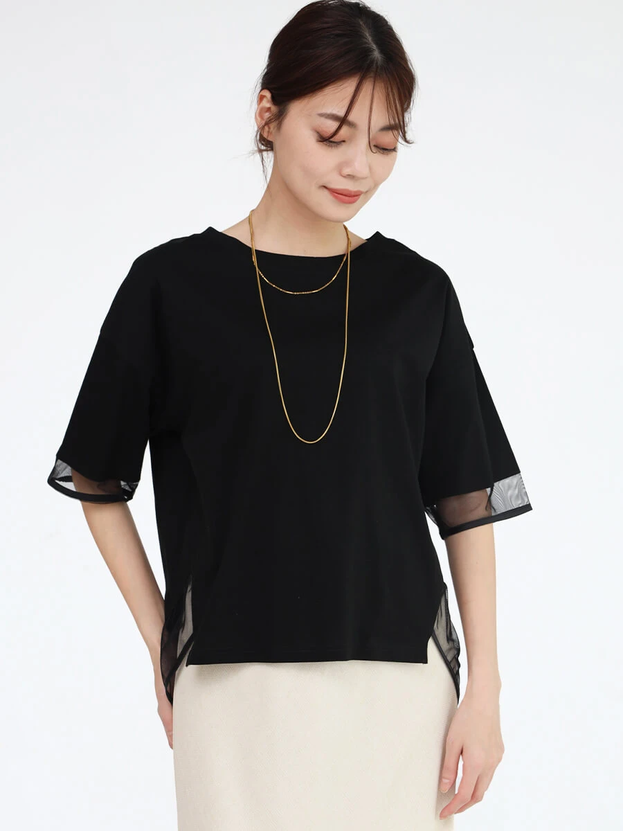 新品　ヤマダヤ　メドック　チュールTシャツ　ブラック チュールドッキングTシャツ - MEDOC original - CLOVE｜YAMADAYA