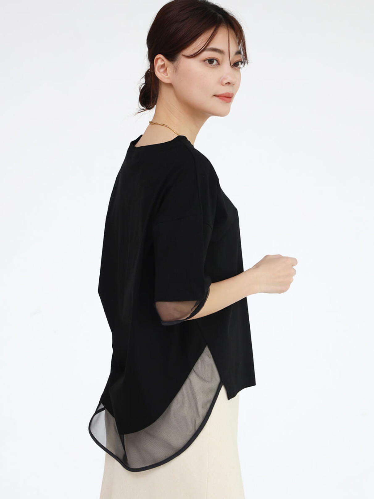 新品　ヤマダヤ　メドック　チュールTシャツ　ブラック チュールドッキングTシャツ - MEDOC original - CLOVE｜YAMADAYA