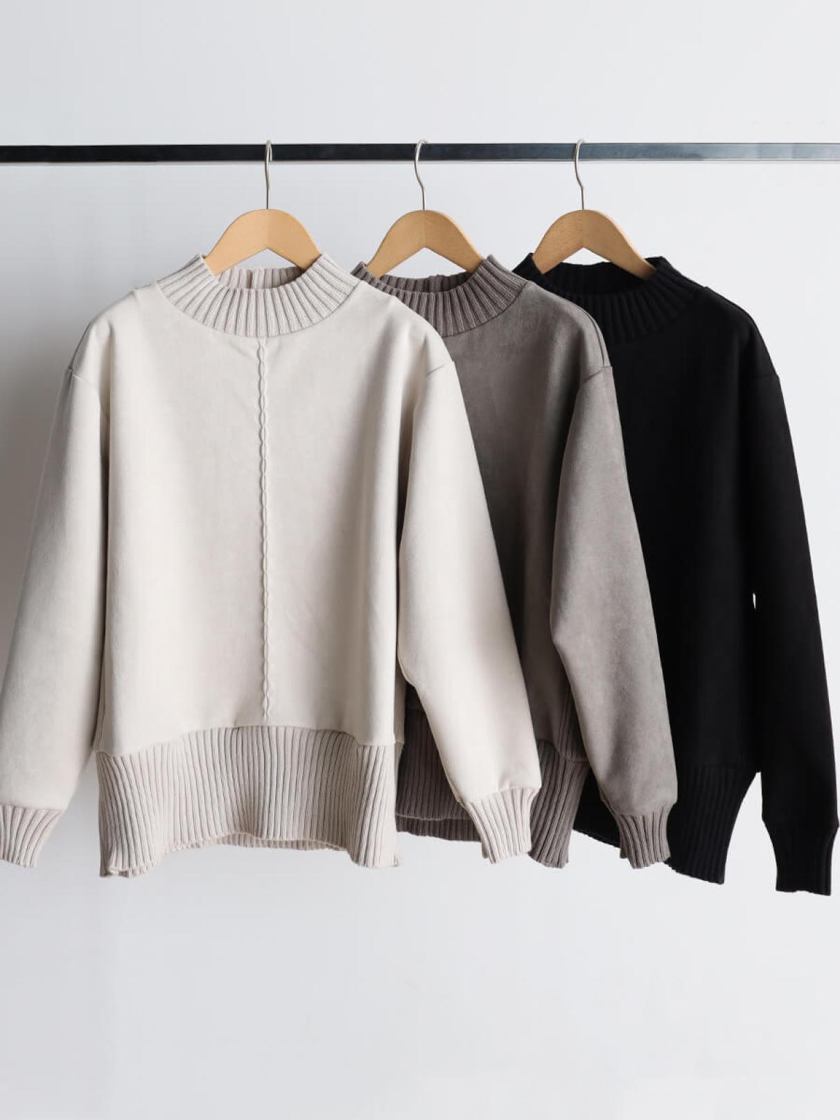 アットラスト　ニット フェイクスエード×リブハイネックPO - MEDOC original - CLOVE