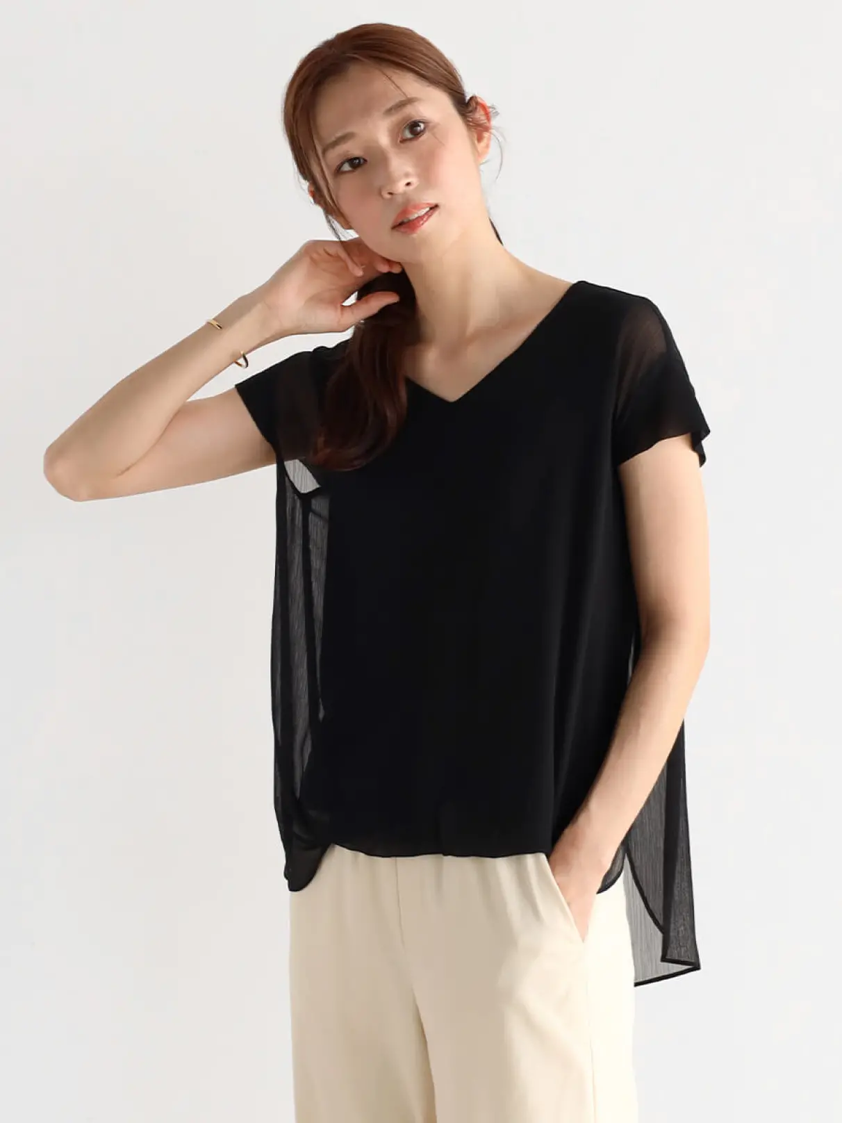 Dolce 完売 フレンチスリーブアシンメトリーフレアシャツ Dolce 完売 フレンチスリーブアシンメトリーフレアシャツ
