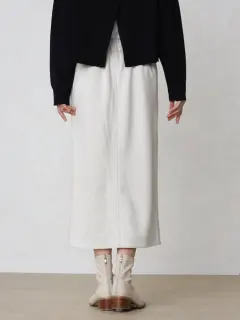 新品✨ YAMADAYA YORT スカート ホワイト 9号 フェイクスエード×リブIラインスカート - MEDOC original - CLOVE