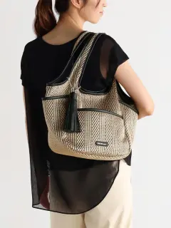レザーパイピングメッシュトートバッグ - MEDOC original - CLOVE