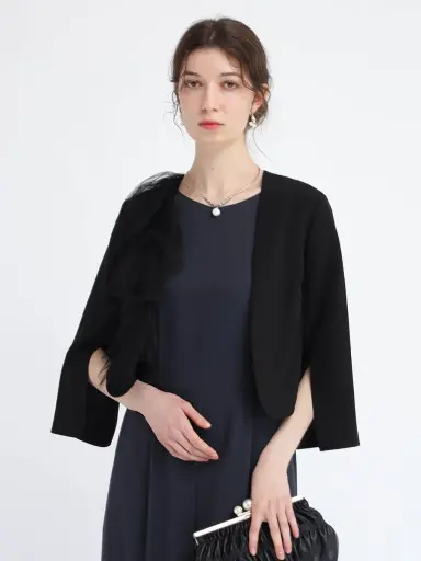 Rire fete新品★定価19,800円 ノーカラージャケット ライトグレー Rire Feteのノーカラージャケットの商品一覧｜ファッション通販