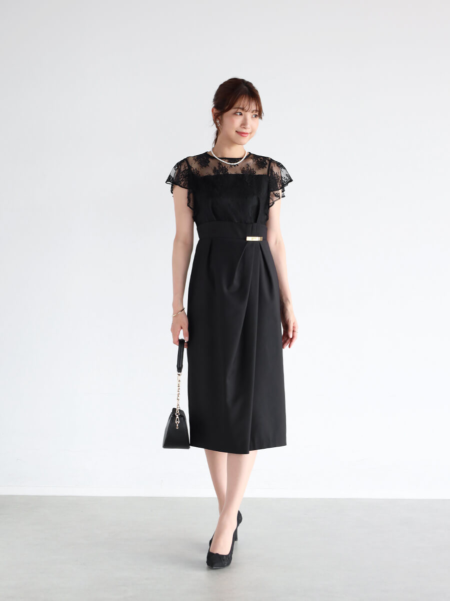 レースドッキングコクーンドレス YAMADAYA STORE レースドッキングコクーンドレス YAMADAYA STORE