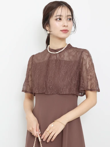 【今期新品未使用】ヤマダヤ　ケープライクレースワンピース　Rire Fete ケープライクレースワンピース - Rire Fete - petirobe