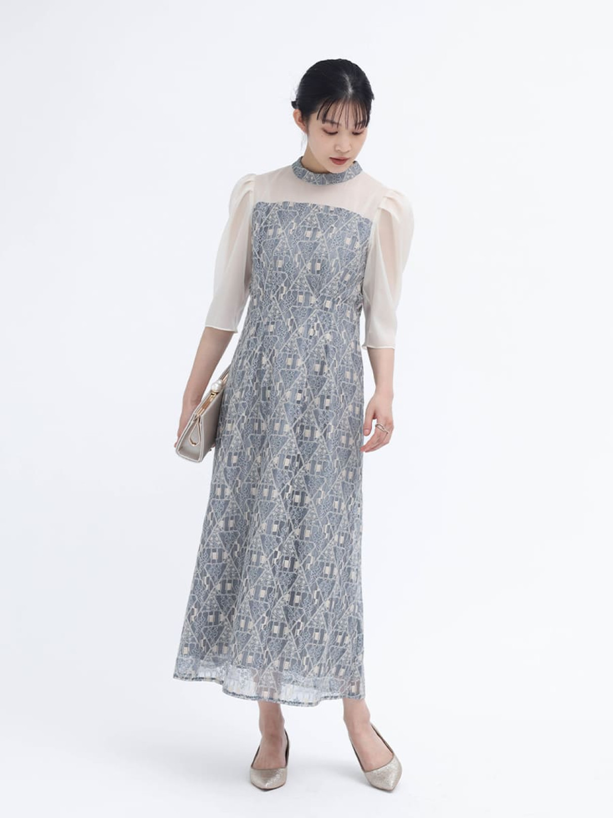 [FABIANA FILIPPI]プラチナドレス マクラメレース Platinum dress with macramé lace, rope for Women | Fabiana