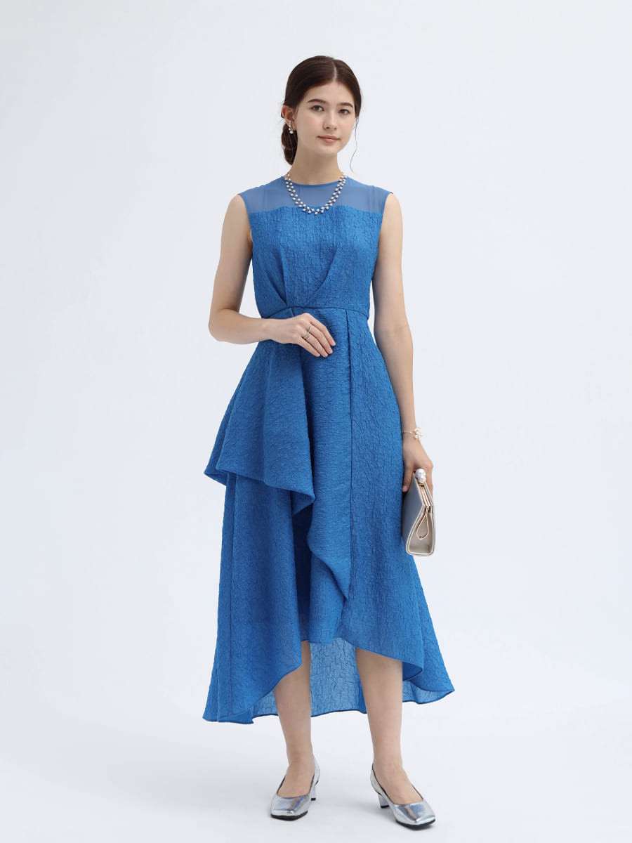 アシンメトリータックドレープドレス YAMADAYA STORE アシンメトリータックドレープドレス YAMADAYA STORE