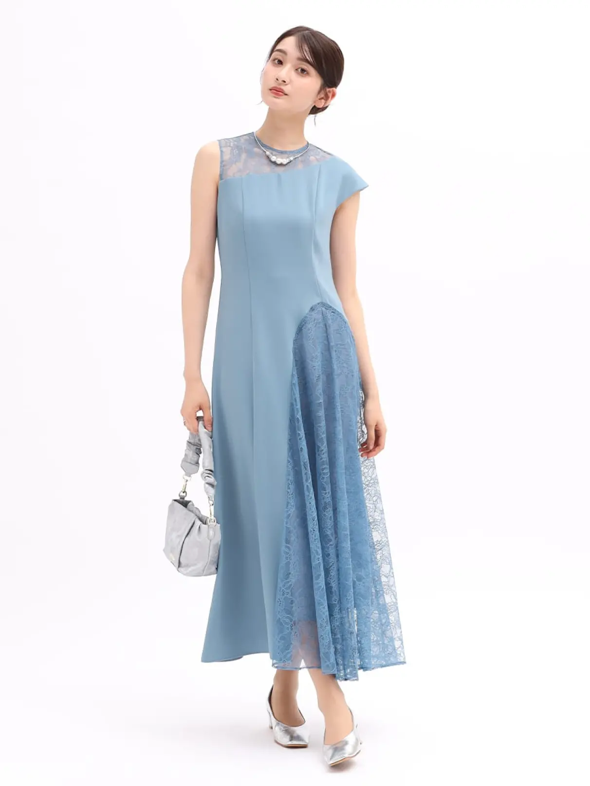 HANRO☆レーストリム Naila ナイトドレス【関税送料込】 サテン アイスシルク 豪華ロングナイトドレス ネグリジェ XL