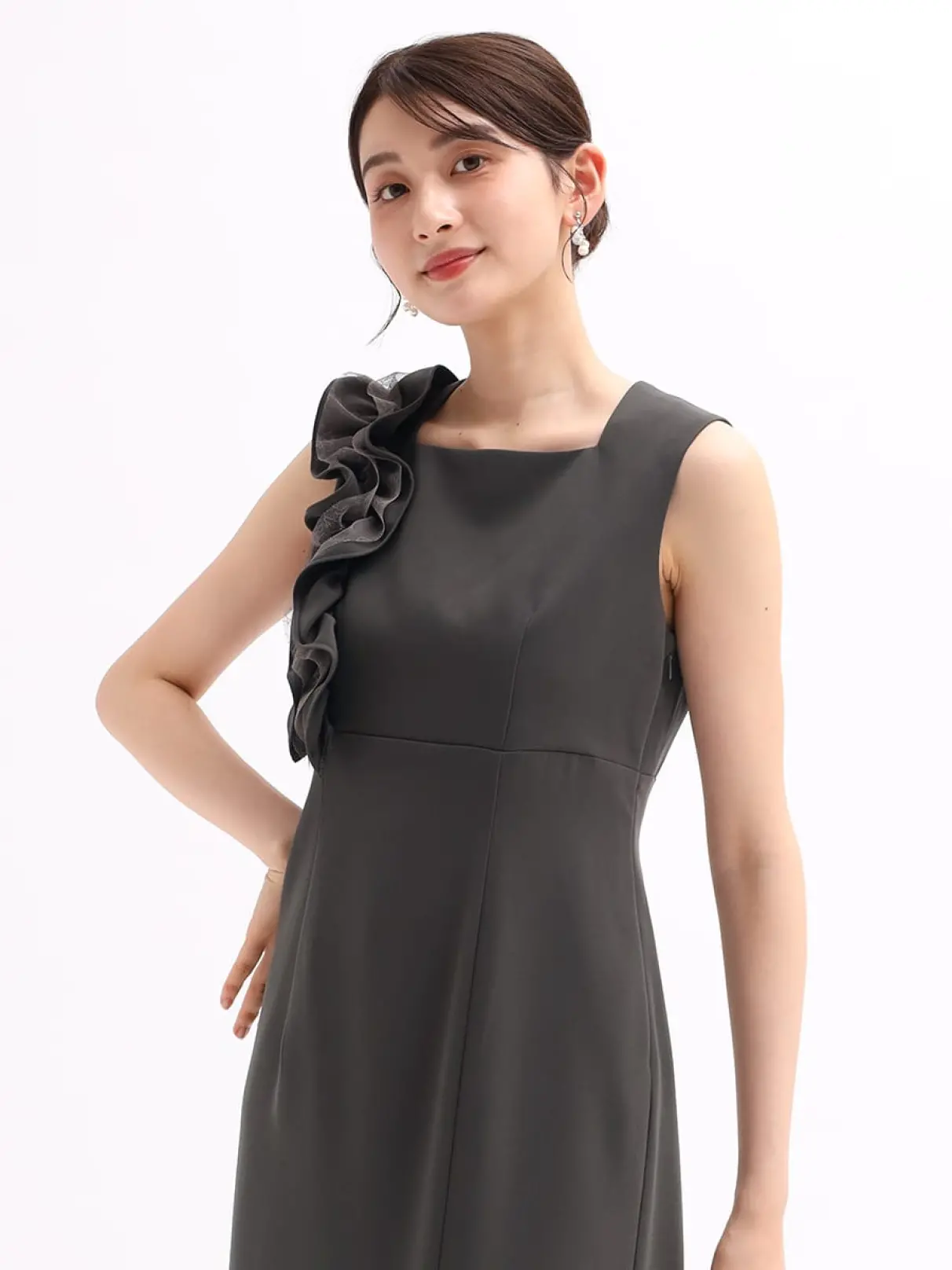 フリルショルダーIラインドレス - Rire Fete - petirobe