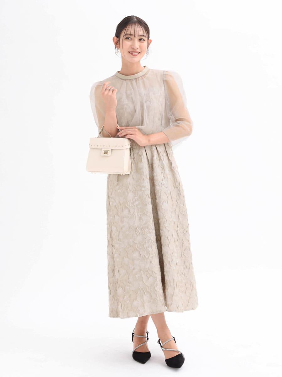 【新品未使用】リルフェテ　RireFete クラシカルジャガードドレス　ヤマダヤ リルフェテ Rire Fete クラシカルジャガードドレス （ブラウン