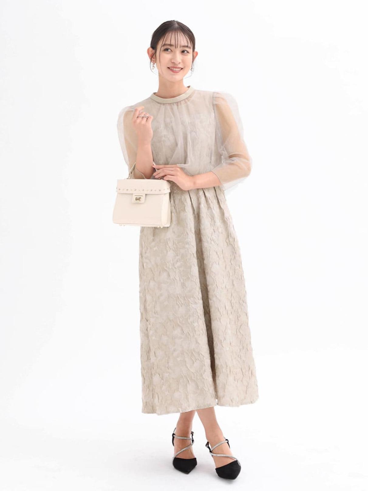 MEDOC パーティードレス　Rire Fete チュールボレロふくれジャガードドレス - Rire Fete - petirobe