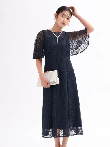 Rire Fete レースオールインドレス リルフェテ Rire Fete レースブラウス×オールインワンレイヤード