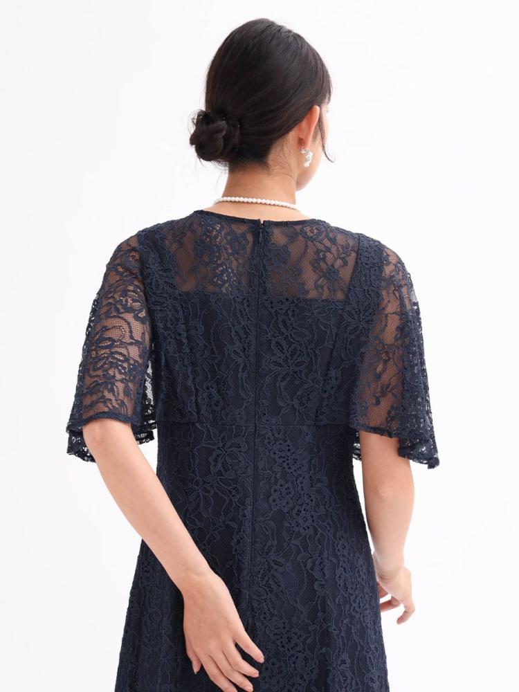 【今期新品未使用】ヤマダヤ　ケープライクレースワンピース　Rire Fete リルフェテ Rire Fete ケープライクレースワンピース （モカ