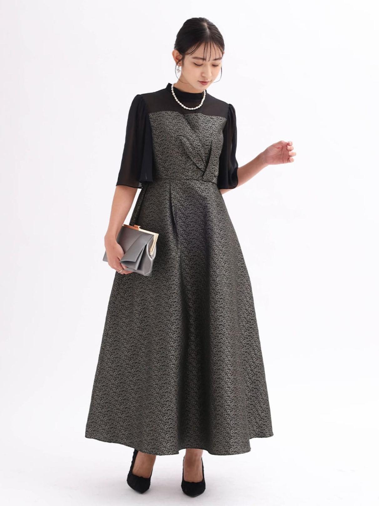 極美品❤︎リルフェテ フラワージャガード ドレス ワンピース 花柄 楽天市場】フラワージャガードフリルドレス ワンピース ロング丈