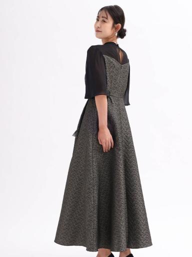 フラワージャガードビスチェ風ドレス - Rire Fete - petirobe