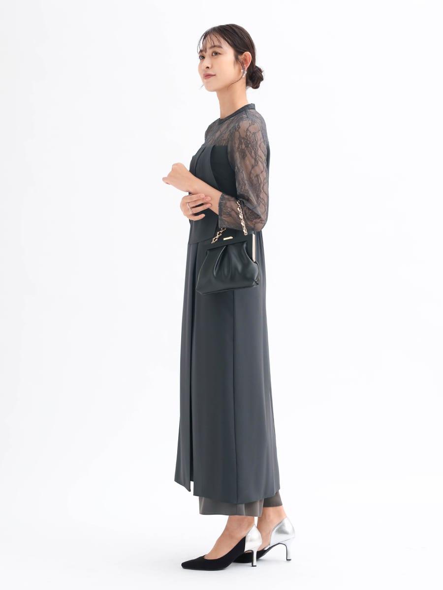 【新品】rire fete 結婚式ドレス　Mサイズ　ワンピース　スリット　パンツ 新品】rire fete 結婚式ドレス Mサイズ ワンピース スリット パンツ