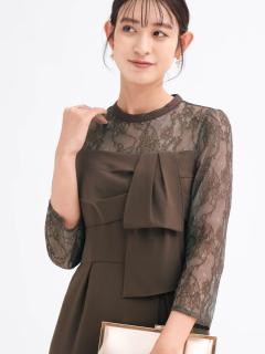 【新品】rire fete 結婚式ドレス　Mサイズ　ワンピース　スリット　パンツ パーティードレス 結婚式 2ピースオールインワンパンツドレス