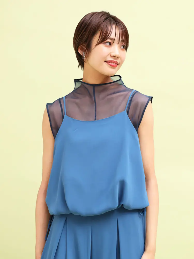 シアードッキングキャミソール×パンツセットアップ - Rire Fete