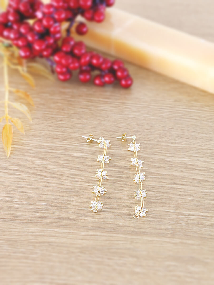 フラワービジューモチーフピアス YAMADAYA STORE フラワービジューモチーフピアス YAMADAYA STORE
