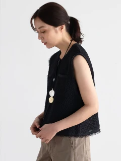 クローブ CLOVE シアーロングジレ （チャコールグレー