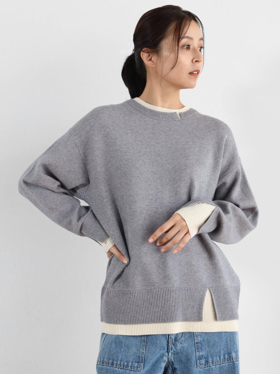 バイカラーデザインニット - CLOVE - CLOVE｜YAMADAYA STORE