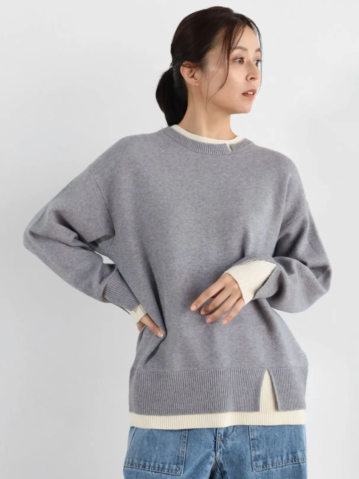 バイカラーデザインニット - CLOVE - CLOVE｜YAMADAYA STORE