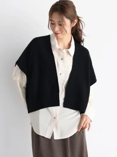 新品　ヤマダヤCLOVE ジレブルゾンモカ　ベージュ系　ノースリーブベスト Amazon | [LXIGAFFU] ロング丈 ベスト レディース ニットベスト