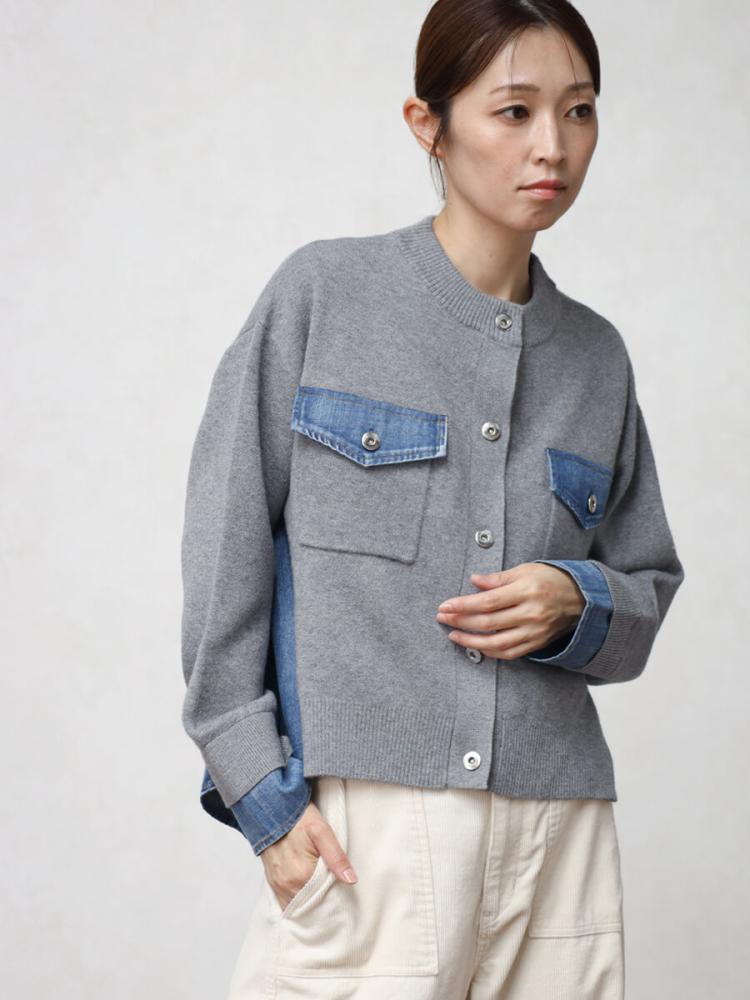 デニムドッキングニットカーディガン - CLOVE - CLOVE｜YAMADAYA STORE
