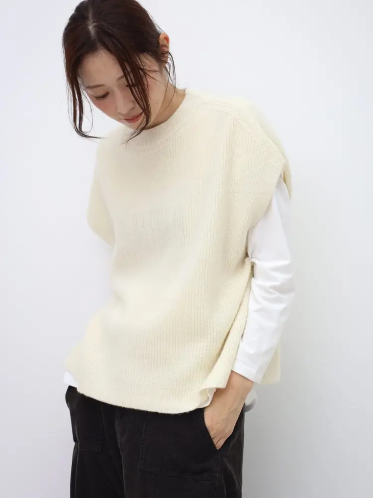 細リブ編みニットベスト - CLOVE - CLOVE｜YAMADAYA STORE