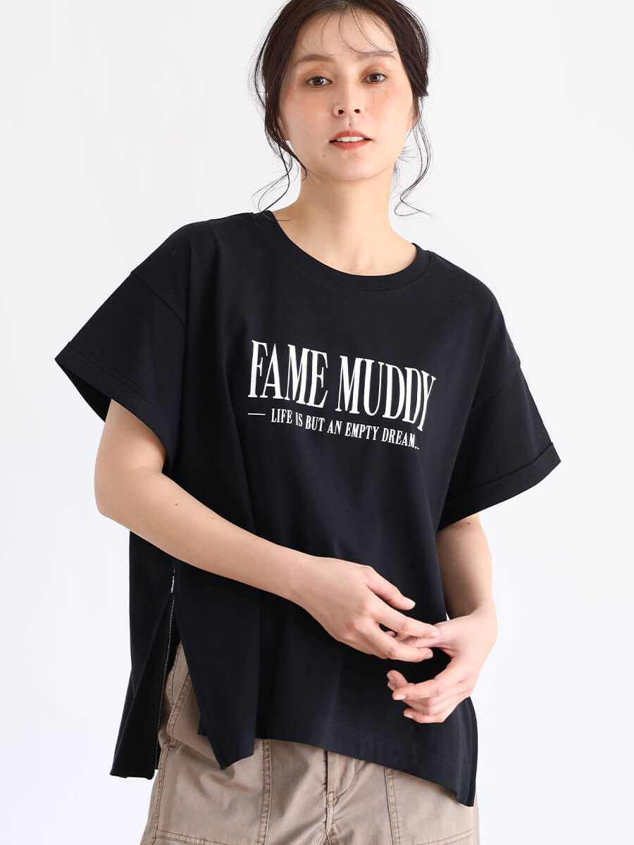 サイドジップオーバーシルエットTシャツ - CLOVE - CLOVE