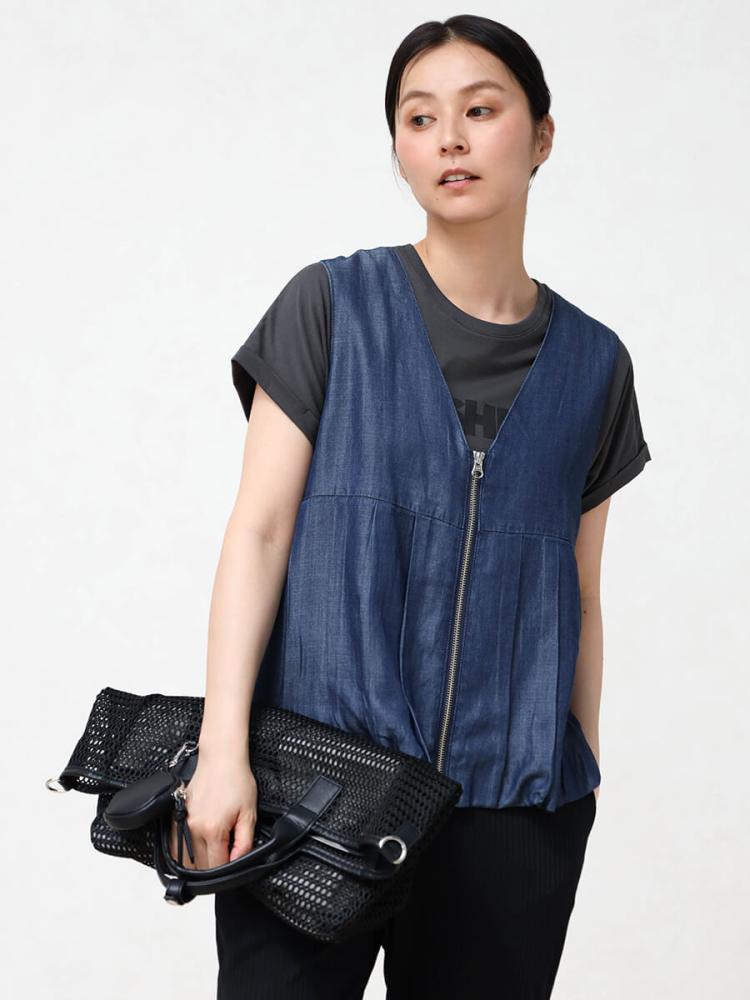 テンセルプリーツZIPベスト - CLOVE - CLOVE｜YAMADAYA STORE