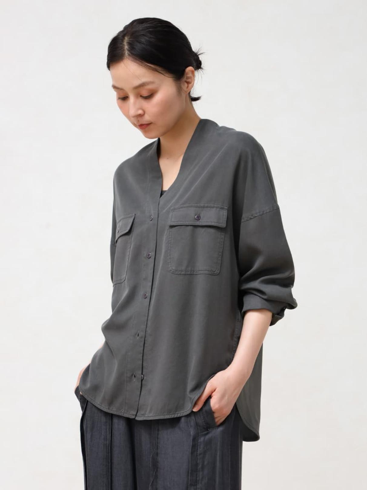 Vネックテンセルブラウス - CLOVE - CLOVE｜YAMADAYA STORE