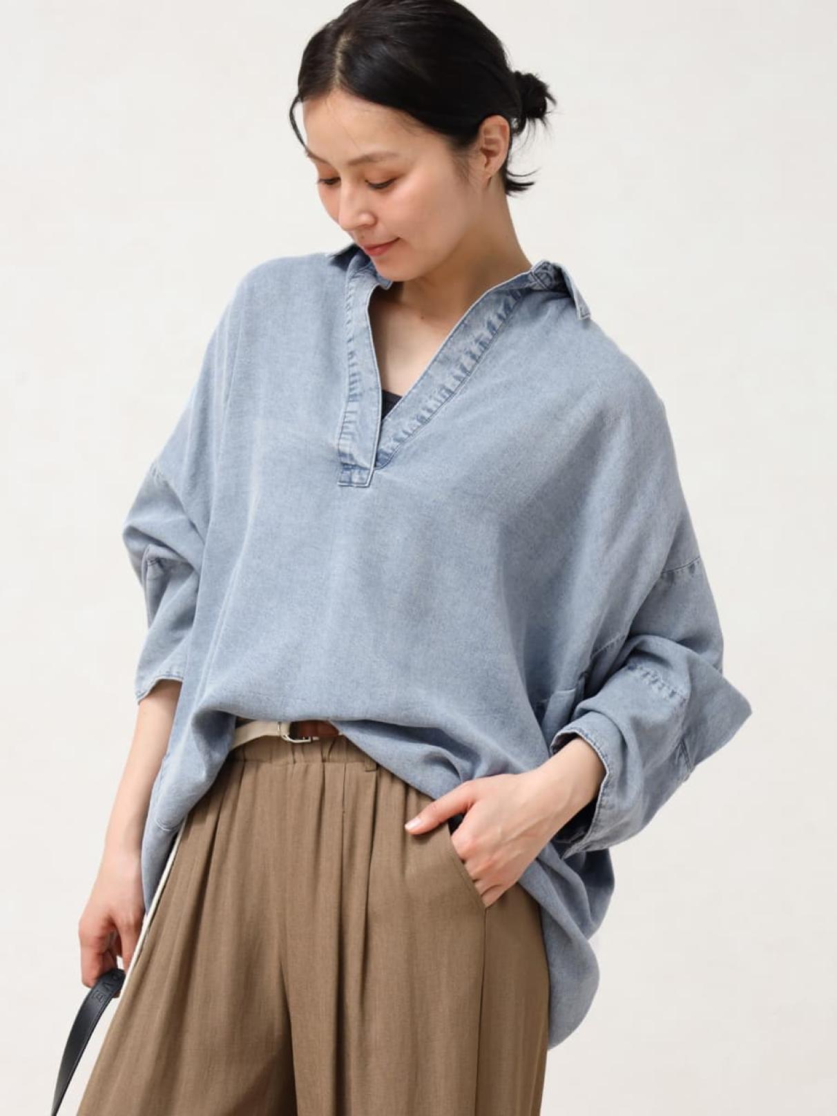 テンセルドルマンスキッパーシャツ（Blue） - CLOVE - CLOVE｜YAMADAYA