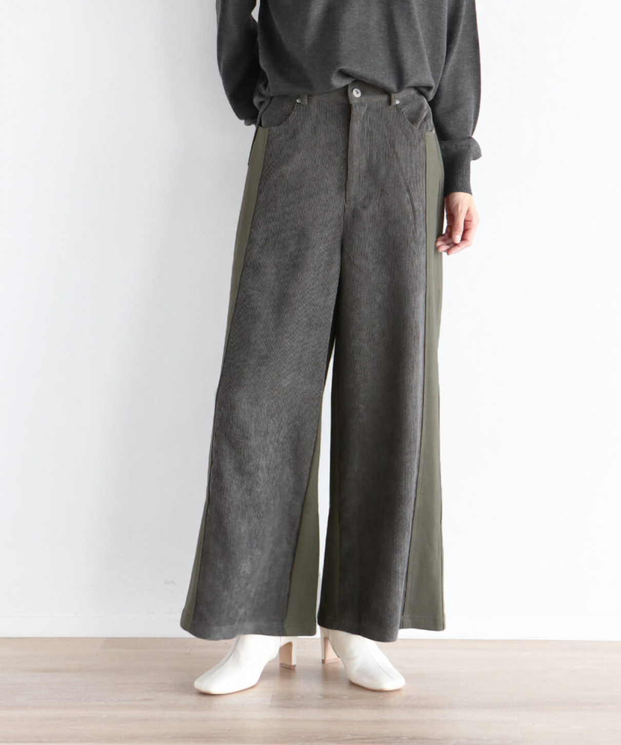 コーデュロイ異素材ワイドパンツ Clove Yamadaya Onlinestore