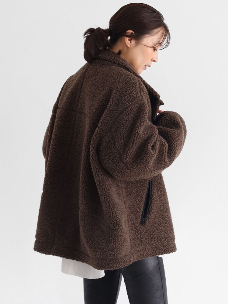 ヤマダヤCLOVE スタンドカラーショートウールコート 2024タグ付き未使用品 ヤマダヤCLOVE スタンドカラーショートウールコート 2024タグ