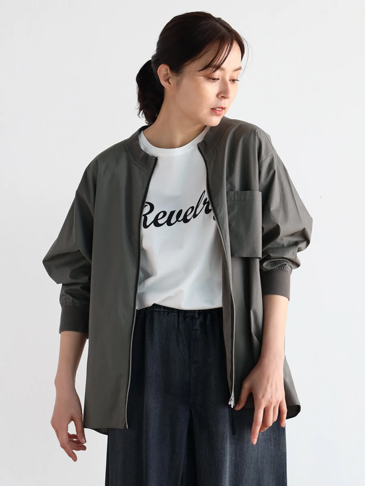 ノーカラーデザインライトブルゾン - CLOVE - CLOVE｜YAMADAYA STORE