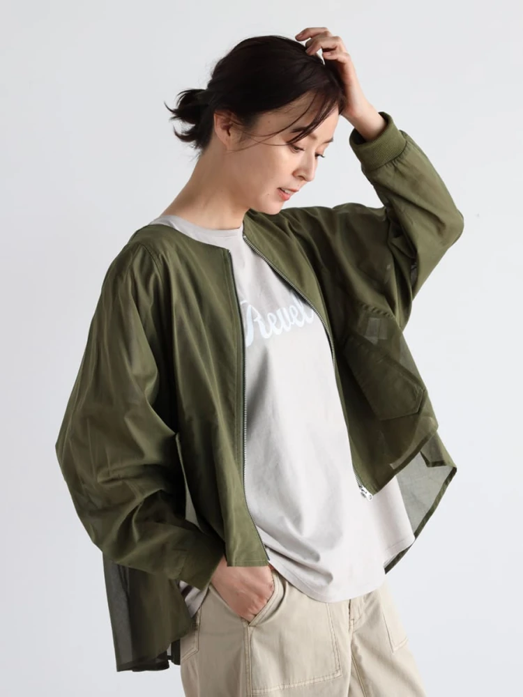 完売品 ！美品 ロペ コットンオーガンジーシアーブルゾン 38 黒 定価2万円 ROPÉ(ロペ) / コットンオーガンジーシアーブルゾン (ジャケット